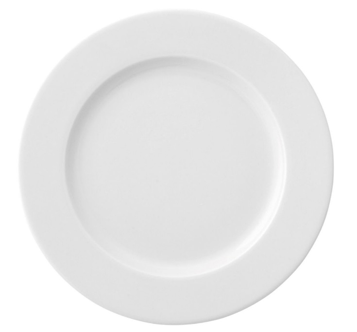 PRATO RASO PORCELANA BRANCA 24 CM 